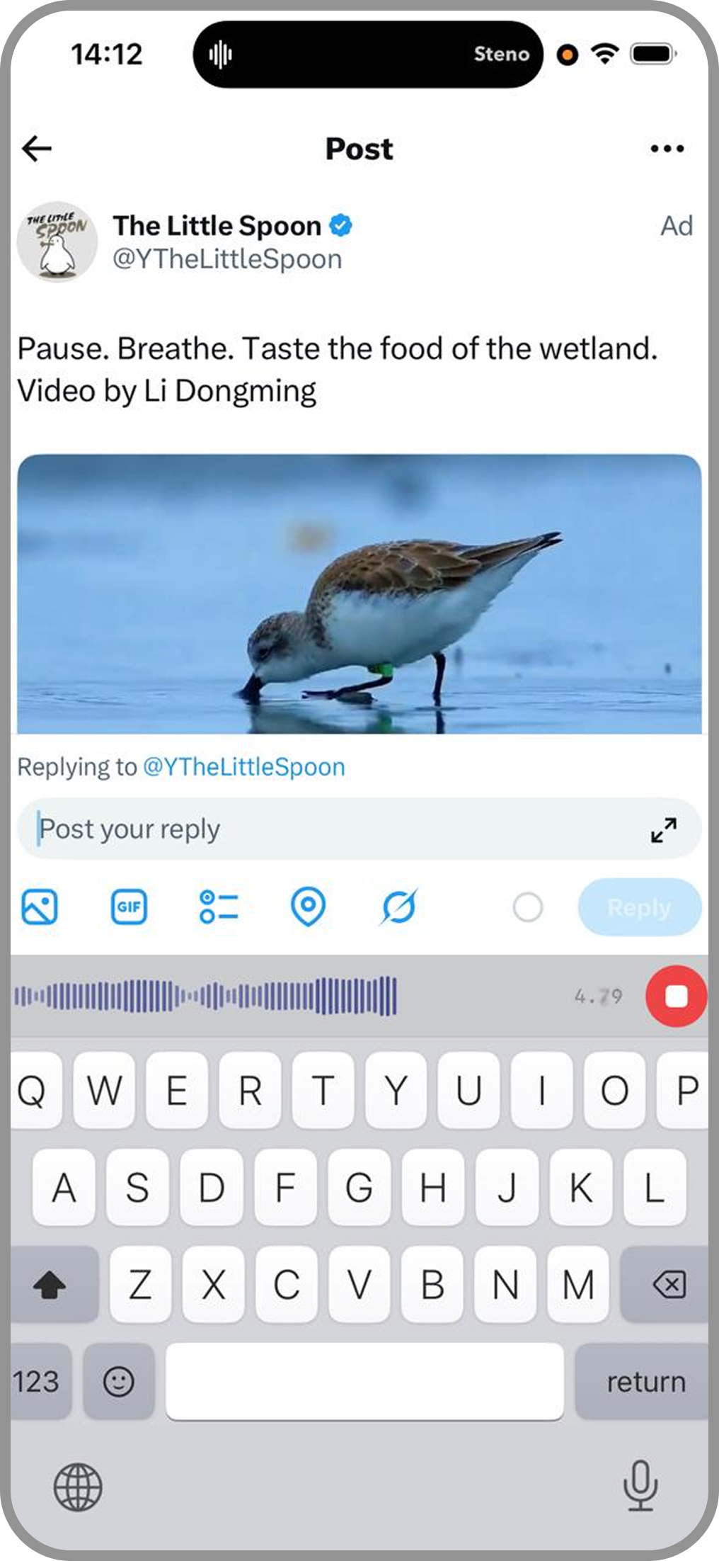Voice Keyboard Pro voice dictation in Twitter